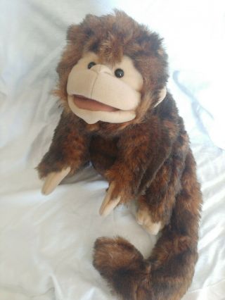 Folkmanis Small Brown Monkey Hand Puppet Plush Chimp Stuffed Animal Long Tail