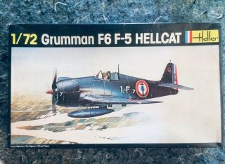 Vintage Heller 1/72 Grumman F6f - 5 Hellcat - (87)