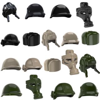 Military Helmet Hat Mask Gas Soldier Mini Weapons Building Blocks Fits Figures