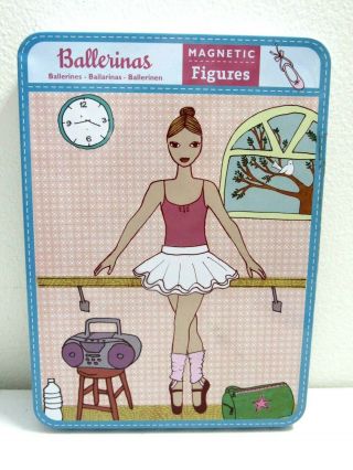 Ballerinas Magnetic Dress Up Dolls Figures Tin Container Dance Playset Mudpuppy