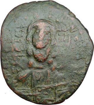 Jesus Christ Class B Anonymous Ancient 1028ad Byzantine Follis Coin Cross I33838