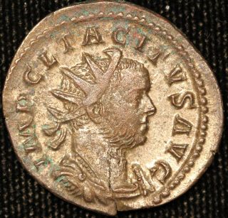 Ancient,  Roman Empire,  Tacitus,  275 - 276 A.  D.  Silverred Antoninianus