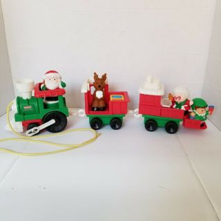 Fisher - Price Little People Christmas Train Set Santa Claus No Sound