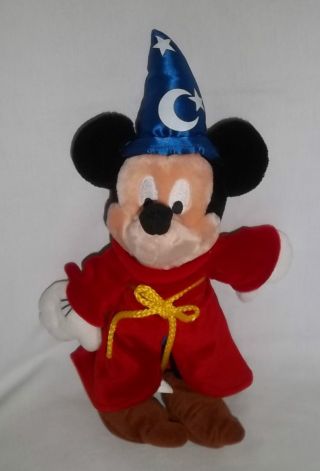 Disney World 12 " Plush Fantasia Sorcerer Mickey Mouse Stuffed Animal Toy Doll