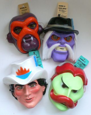 Vintage Filmation Bravestarr Halloween Mask Set Of 4 Cesar France 1986