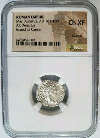 Marcus Aurelius Roman Empire Ngc Xf Ad 161 - 180 Ar Denarius Silver Ancient Caesar