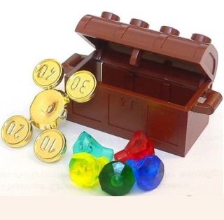 ☀️new Lego Minifigure Treasure Chest With Gold Coins & Diamond Jewels