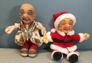 Mr Magoo Soft Body Plastic Head Stuffed Dolls Santa And Bathrobe