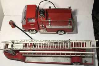 1960’s Vintage Tonka Fire Truck Plus Ladder Wagon And Fire Hydrant