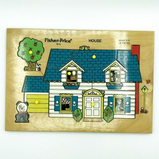 Vintage Fisher Price Wooden Peg Puzzles 513 House Holland