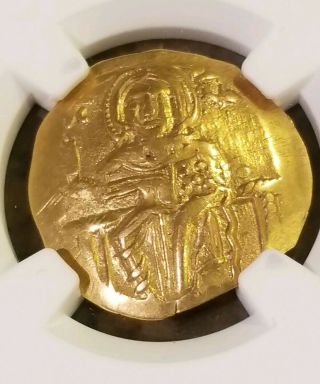 Byzantine - Nicaea John III Gold Hyperpyron NGC XF 4/2 Ancient Coin 2