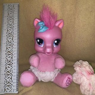 Retired Hasbro My Little Pony Newborn Baby Pinkie Pie Pink Blue Bow Euc