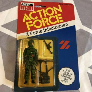 Vintage Action Force Action Man Z Force Infantry Action Figure Palitoy Gi Joe