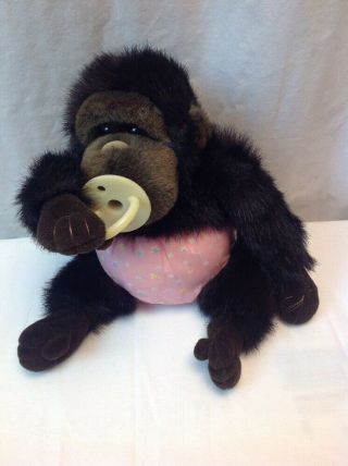 Vintage Baby Monkey Gorilla With Pacifier Plush Stuffed Animal Plush Creations