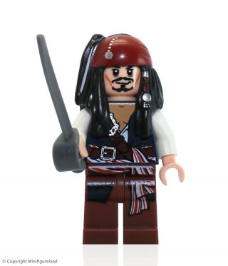 Lego Pirates Of The Caribbean Minifigure - Captain Jack Sparrow (with Sword)