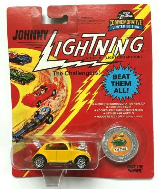 Johnny Lightning Challengers Limited Edition Vw Yellow Bug Bomb Beetle 1 Of 3500