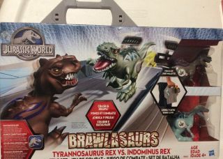 Jurassic World Brawlasaurs Battle Set T - Rex Vs Indominus Park Hasbro Rare Open