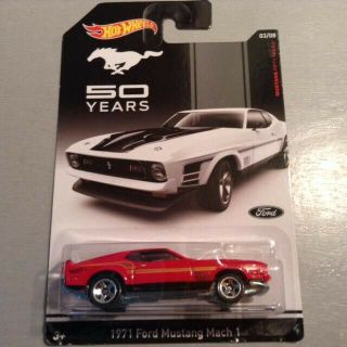 Rare 2013 Hot Wheels Red 1971 Mustang Mach 1 50 Years Of Mustang