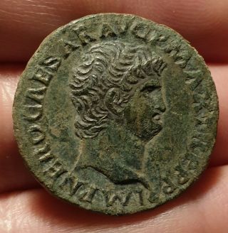 Nero.  Ad 54 - 68.  Bronze As.  Rev S P Q R / S C Ric 312