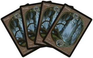Swamp [4x X4] Unglued Nm - M Basic Land Extended / Full Art Magic Cards Abugames