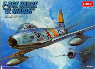 1/72 Academy Models North American F - 86e Sabre Jet " El Diablo "