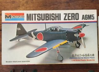 1/48 Monogram Mitsubishi A6m5 Zero Ww2 Japanese Plastic Scale Model Open