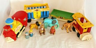 Vintage 1973 Fisher Price 991 Circus Train & Little People Animals 90 Complete
