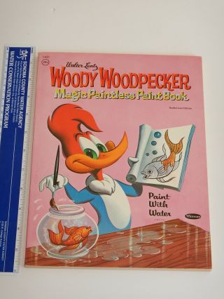 1959 Walter Lantz Woody Woodpecker Magic Paint Coloring Book
