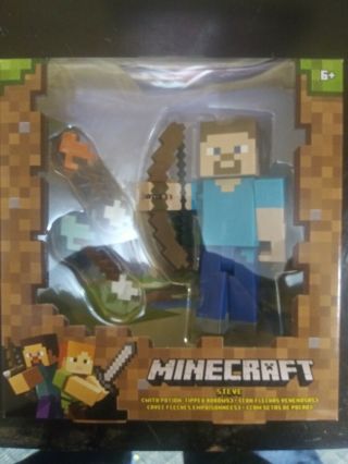 Minecraft Steve Figure With Shooting Bow And Arrow