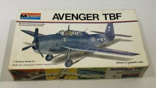 Vintage Monogram Avenger Tbf 1/48 Scale Model Kit
