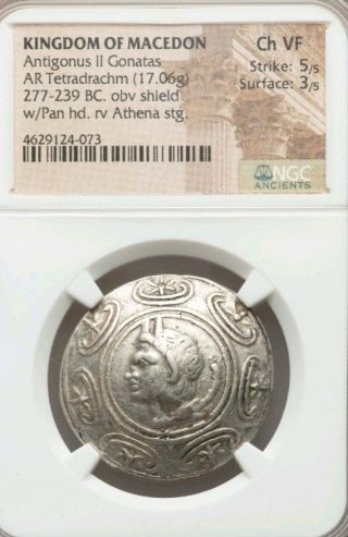 Kingdom Of Macedon Antigonus Ii Tetradrachm Ngc Choice Vf 5/3 Ancient Silver.