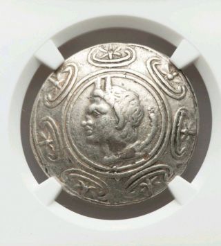Kingdom Of Macedon Antigonus II Tetradrachm NGC Choice VF 5/3 Ancient Silver. 2