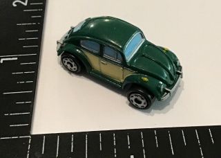 Vtg Galoob Micro Machines Volkswagen Beetle Classic Car Vw Green/white Rare