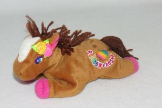 90s Lisa Frank Rainbow Chaser Brown Horse Pony Bean Bag Stuffed Plush Toy 8 "