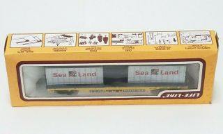 Life - Like Sea Land Flat Car Model 8561 Ho Scale With Cargo Containers Freight