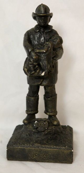 " Our Job " Plaster Firefighter Figurine By Healy
