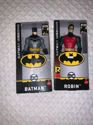 Dc Batman And Robin Missions 80 Years Action Figure 6 Inch.  Set Of 2