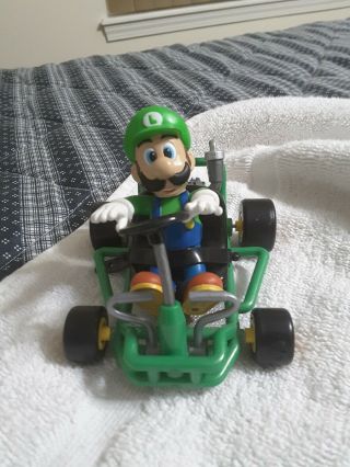 1999 Toy Box Mario Kart 64 Luigi Pull Back Racer