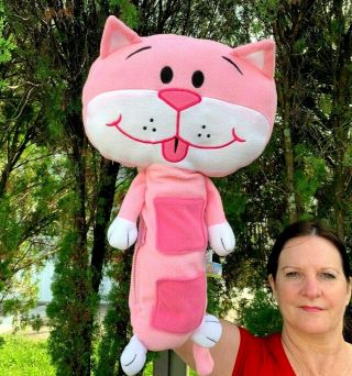 Jay At Play Seat Pets Seat Belt Cover Pink Cat 20 " Plush Stuffed Animal Toy