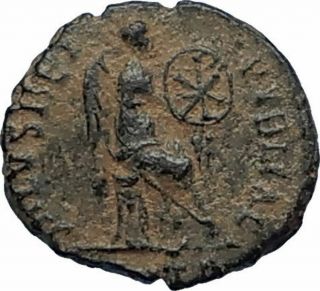 Aelia Flacilla Theodosius I Wife 383ad Ancient Roman Coin Victory Chi - Rho I67486