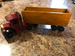 Handmade Wooden Semi Truck,  Tractor Trailer