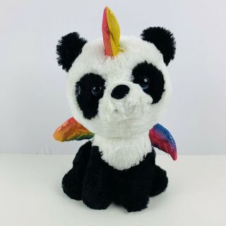 Kellytoy Panda Bear Unicorn Pandacorn Plush With Iridescent Horn And Wings 10”