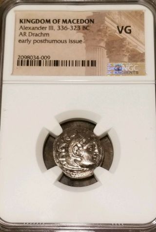 Kingdom Of Macedon Alexander Iii Drachm Ngc Vg Ancient Silver Coin