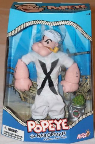 Rare Mezco Popeye The Sailor 12 Inch Figure In White Sailors Suit Wow