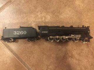 Minitrix N Scale Steam Locomotive 2 - 10 - 0 & Tender 51 2073 00 At&sf 3260 Vintage