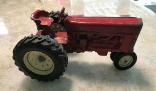 Vintage Red Ertl International Harvester Toy Tractor Die Cast Metal Tires