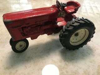 Vintage Red ERTL International Harvester Toy Tractor Die Cast Metal tires 2