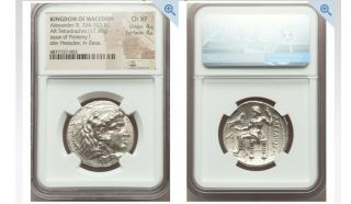 Alexander The Great (336 - 323 Bc).  Ngc Choice Xf 4/5 - 4/5.  Byblus.  Price 3426