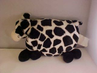 Cow Plush Pillow Pet 21 " X 12 " Black & White 100 Polyester Great Hand Warmer