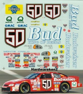 Nascar Decal 50 Budweiser 1998 Monte Carlo Ricky Craven - 1998 Number Change